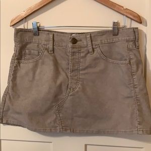 Tan corduroy mini skirt
